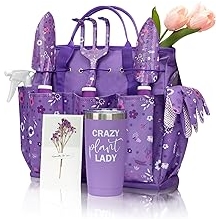 Gardening Gifts for Women, Garden Tool Set, Heavy Duty Gardening Hand Tools with Garden Tool Bag, Purple