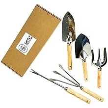 Supply Solutions Gardening Tools - Perfect Garden Tools for Women or Men - Small Heavy Duty Gardening Hand Tools with Trowel, Transplanter, Fork, Rake, and Cultivator - Ergonomic Design Gardening Kit