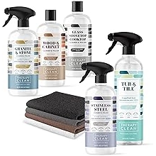 مجموعة أدوات التنظيف المنزلية النظيفة - مجموعة أدوات التنظيف مجموعة أدوات المنزل الجديد - مجموعة أدوات التنظيف المنزلية - مجموعة هدايا منزلية - قماش من الفولاذ والجرانيت والحمام والخشب مع أغطية من الألياف الدقيقة