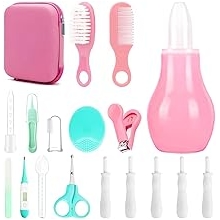 Baby Healthcare and Grooming Kit for Newborn Kids, 18PCS Upgraded Safety Baby Care Kit, Newborn Nursery Health Care Set, Baby Care Products Green