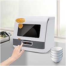 Countertop Dishwasher, 800W Compact Dishwasher with 3 Washing Modes for 4-6 Sets Tableware, 7.8L Water Consumption, Portable Dish Washing Machine for Small Apartments, Dorms, RVs, White 110V