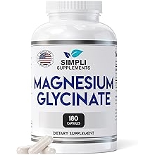 Magnesium Glycinate 400mg per Serving High Absorption Gentle on Stomach Supports Sleep, Relaxation, Muscle, Bone & Immune Health Non-GMO, Vegan, 180 Capsules