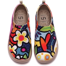 UIN Women&amp;#39;s Slip On Sneakers Casual Loafers Knitted Art Painted Comfort Soft Walking Shoes