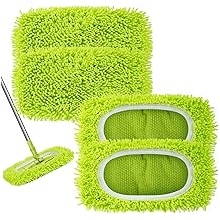Unoutur Reusable Dry Sweeping Cloths Microfiber Wet Mop Pads Compatible with Swiffer Sweeper Mop Replacement Sweeping Mopping pad Refills for Hardwood Surface Floor Cleaning (4PCS)
