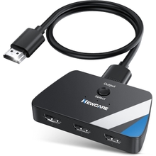 Upgrade]NEWCARE HDMI Switch 3 in 1 Out, 4K@60Hz HDMI 2.0 Switch Splitter with 2.6FT HDMI Cable, 3-Port HDMI Switcher Selector, Supports 4K 30Hz 3D 1080P HDCP2.2 for PS5 Xbox DVD Player Fire Stick PC
