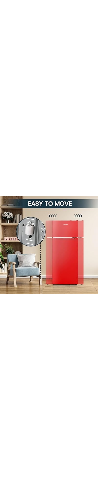 Upstreman 7.7 Cu.Ft. Refrigerator with Freezer, Double Door, Adjustable Thermostat, Large Capacity, Reversible Door Swing, Refrigerator for Apartment, Office, Dorm, Stainless (BD75) on Fridge.com