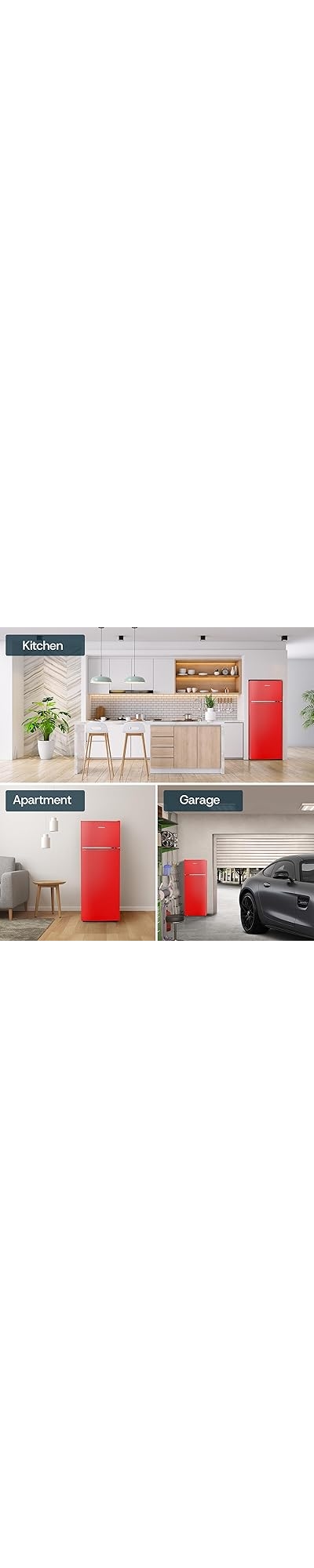 Upstreman 7.7 Cu.Ft. Refrigerator with Freezer, Double Door, Adjustable Thermostat, Large Capacity, Reversible Door Swing, Refrigerator for Apartment, Office, Dorm, Stainless (BD75) on Fridge.com