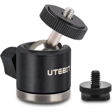 UTEBIT Mini Ball Head, Tripod Head with 14 hot Shoe, 360&deg; Rotatable Ball Heads Camera Mount Adapter, Aluminium 20mm Ballhead Compatible with Tripods, Monopods, HTC Vive, SLR Cameras Loading 6.6lb