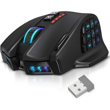 UtechSmart Venus Pro RGB Wireless MMO Gaming Mouse, 16,000 DPI Optical Sensor, 2.4 GHz Transmission Technology, Ergonomic Design, 16M Chroma RGB Lighting, 16 programmable Buttons, Up to 70 Hours