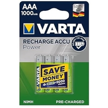Varta 1X4 Professional Nimh 1000 Mah AAA Nickel-Metal Hydride (Nimh) 1000Mah 1.2V Bateri Boleh Diisi Semula - Bateri Boleh Diisi Semula Ila (1000 Mah, Nikel-Metal Hydride (Nimh), AAA, 1.2 V, Perak)
