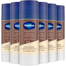 Vaseline Cocoa Shimmer Jelly Stick Highlighter &amp; Luminizer &ndash; Vaseline Cocoa Butter Body Shimmer Stick, Vaseline Lotion, Travel Size, for Glowing Skin, 1.4 Oz Ea Pack of 6