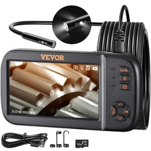 VEVOR Borescope Triple Lens Endoscope Camera with Light, 4.5 Screen 1080P Inspection Camera with 10 LED Light, IP67 Waterproof Drain Snake Camera for Auto, Plumbing16.5FT Cable, 32GB Card