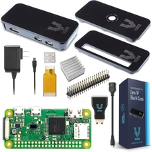 Raspberry Pi Zero W Basic Starter Kit- Black Case Edition-includes Pi Zero W -Power Supply &amp; Premium Black Case