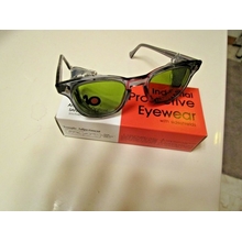 Vintage AMERICAN OPTICAL Safety Glasses Wire Mesh Side Shields Green-Yellow 46mm