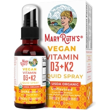 MaryRuth Organics Vitamin D3 K2 Liquid Spray | Supplement for Adults &amp; Kids | Calcium Absorption Strong Bones | Vegan | Non-GMO | Gluten Free | 1 Fl Oz