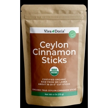 Viva Doria Certified Organic Alba Grade True Ceylon Cinnamon Sticks Sri-Lankan