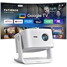 【Official Licensed Google TV】4K Smart Projector with WiFi and Bluetooth, VOPLLS Outdoor Projectors with Dolby/Auto Focus, Portable Movie Phone Wireless Gaming Wifi Proyector for Bedroom/Home/Celling