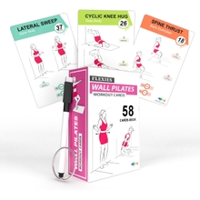 Wall Pilates Workouts For Women - 58 Exercise Cards with Wall Pilates Workout Postures, Instructions &amp; Breathing Tips | Free Ring &amp; Dry-Erase Marker to Create a Customize Wall Pilates Exercise Chart