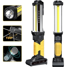 WARSUN LED Work Light 2pack Rechargeable Work Light Portable Flashlight Magnetic 1500 Lumens COB Work Lights Handheld Worklight Outdoors Car Inspection Light with Hook for Car Repair Machine Emergency