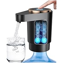 Water Bottle Pump, Portable Electric Water Dispenser Pump for 5 Gallon Bottles - USB Charging, Automatic Switch, Rechargeable Battery for Home Kitchen Room Camping, Black