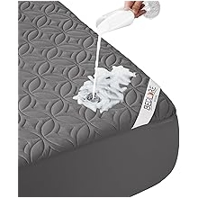 BEDLORE Waterproof Mattress Protector, Queen Size Mattress Pad Noiseless with Deep Pocket 6"-18" Depth, Soft Breathable Dirt-Proof Bed Mattress Cover Washable for Home, Bedroom, Hotel (Gray)