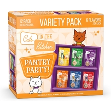Weruva Cats in The Kitchen, Pantry Party Pouch Variety Pack in Gravy Cat Food, 3oz Pouch Pack of 12