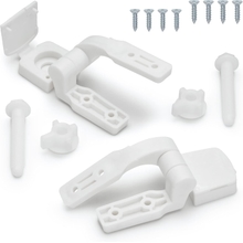 White Plastic Toilet Seat Hinge Replacement with Bolts Screw and Nuts
