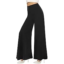 Wide Leg Palazzo Pants for Women - Casual Soft High Waist Lounge Pants Loose Comfy Stretchy Trousers