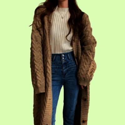 WomanKnitwearLongFurCardigansBrandlessClothing