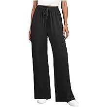 Women Wide Leg Palazzo Pants 2026 Summer Casual Loose Elastic High Waisted Flowy Lounge Beach Trousers Work Outfits
