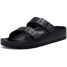 Women's Comfortable EVA Sandals with Medium Arch Support, Adjustable Buckle Summer Beach Slide Sandal