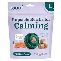 WOOF Pupsicle Refill Pops for Calming - Long-Lasting Refills for The Pupsicle Toy to Promote Calm - Calming Dog Treats - Magnesium for Dogs- Large Pops - 7 Count