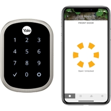 Yale Assure SL Deadbolt Smart Lock ، Satin Nickel Key Entry Door Lock with Wi-Fi Connected Touch for Front or Back Door، YRD256-CBA-619