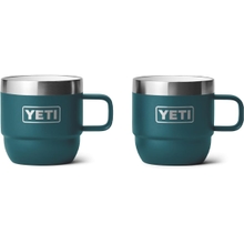 YETI Rambler 6 oz Stackable Mug, Stainless Steel, Vacuum Insulated EspressoCoffee Mug, 2 Pack, Agave Teal