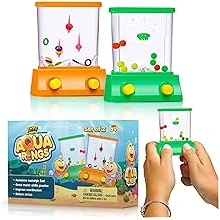 YoYa Toys YoYa Toys Handheld Water Game - Fish Ring Toss and Basketball Aqua Arcade Toy Set of 2 Compact Mini Retro Toys for Kids and Adults in Gift Box