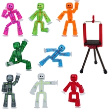 StikBot Zing, Set of 8 Clear Collectable Action Figures and Mobile Phone Tripod, Create Stop Motion Animation, Great for Kids Ages 4 and Up